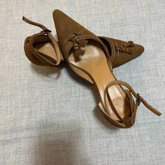 ZARA Brown suede Pointed Toe Wedge Shoes | 36 - Picture 10 of 11